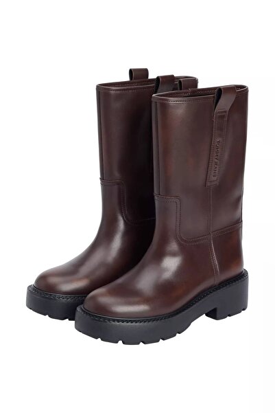 Tommy Hilfiger Kadın Kalın Tabanlı Bot - Kahverengi