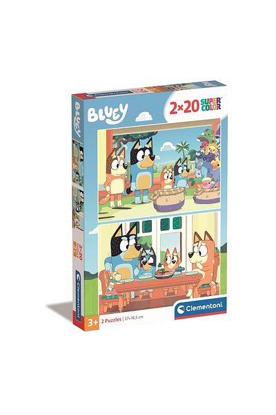 bluey Puzzle Family Time 2×20 pieces, 3+, SuperColor | 27×18.5 cm