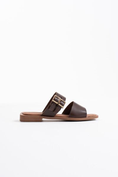 Zerenyus Alessi Premium Bitter Brown Genuine Leather Slippers