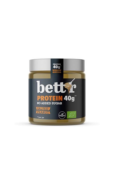 BETTR Cremă proteică vegană cu arahide sărate, fără zahăr, 250 g