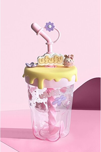 Miniso Disney Ufufy Lisanslı Pipetli Bardak (560 ml) Pembe