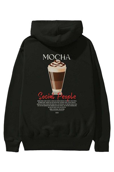 Ankhises Mocha Cocktail Back Printed Hoodie Oversize Hooded Sweatshirt Men Women
