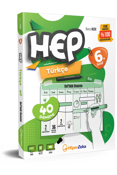 HiperZeka 2026 6. Sınıf Haftalık HEP Türkçe 40 Deneme | Burcu HIZIR