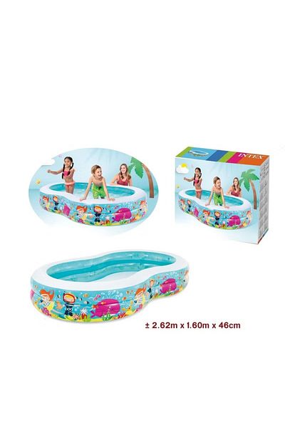 Intex Swim Center Snorkel Fun Inflatable Family Pool – Colorful Backyard Water Fun.46.160.cm