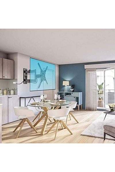 North Bayou حامل حائط كامل الحركة لأجهزة التلفزيون من 32 إلى 55 بوصة، قابل للتعديل للإمالة والدوران، حتى 60 رطلاً