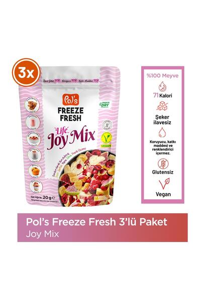 Pol's Freeze Fresh Dondurularak Kurutulmuş Joy Mix 20 g x 3 adet