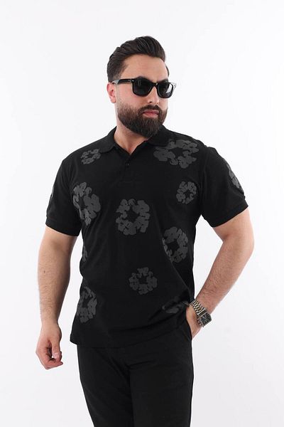 STOCX Patterned Polo Neck Men's T-Shirt – Stylish and Comfortable Fit