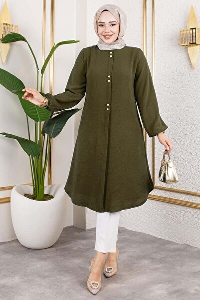 SGS Button Detailed Aerobin Tunic Khaki