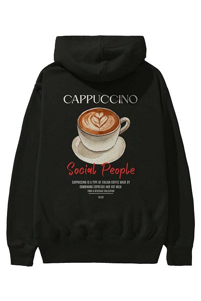 Ankhises Cappuccino Cocktail Back Printed Hoodie Oversize Hooded Sweatshirt Men Women
