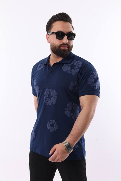 STOCX Patterned Polo Neck Men's T-Shirt – Stylish and Comfortable Fit