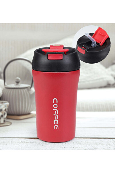 İkon store Steel Thermos with Red Straw