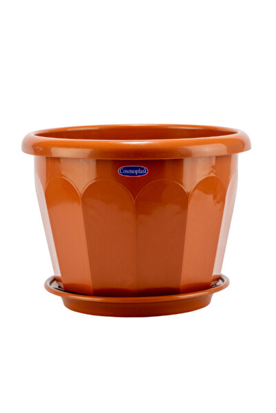 Cosmoplast وعاء زهور عالي الجودة مع صينية