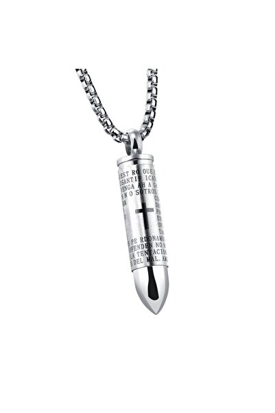 JustZEN Colier bărbătesc cu pandantiv, oțel inoxidabil, JustZen™, Silver Bull...