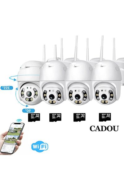 OEM Set 4 x Camere de Supraveghere Video WI-FI, 4 Carduri de Memorie Cadou, HD, Senzor Miscare