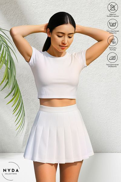 Nyda Collections Fusta mini plisată de damă