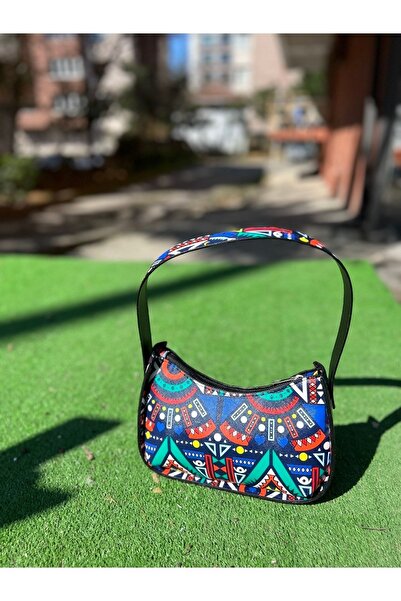 Glowfit Shine Your Shape Women's Ethnic Patterned Baguette Bag