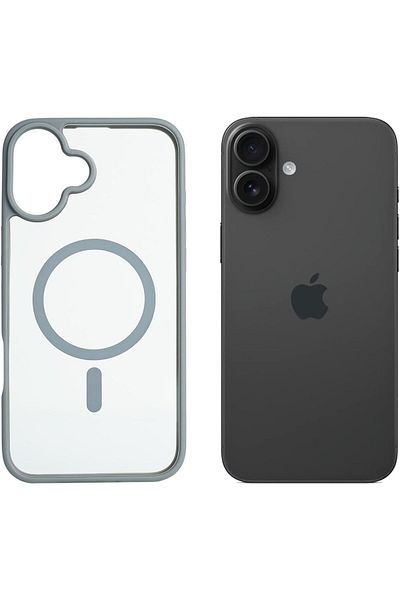 Aztech Magnetic Protective Case for iPhone 16 Pro Max, Gray Transparent Shockproof Back Cover with Strong M