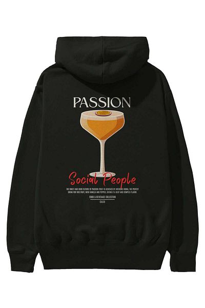 Ankhises Passion Cocktail Back Printed Hoodie Oversize Hooded Sweatshirt Men Women