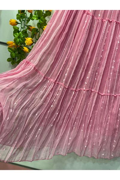 edu collection Chiffon Lining Skirt Sequins Sequins