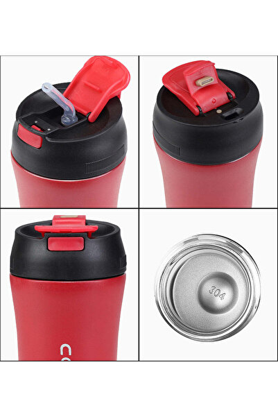 İkon store Steel Thermos with Red Straw