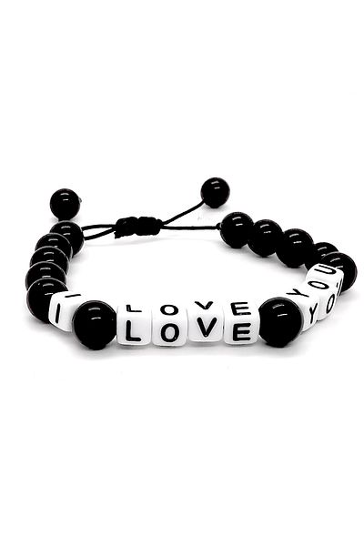OEM Bratara reglabila din onix cu mesaj I love you