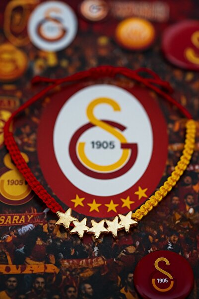 puffydik 5 Yıldızlı Hematit Galatasaray Sarı & Kırmızı Taraftar Bilekliği – (El Yapımı Ayarlanabilir Makrome)