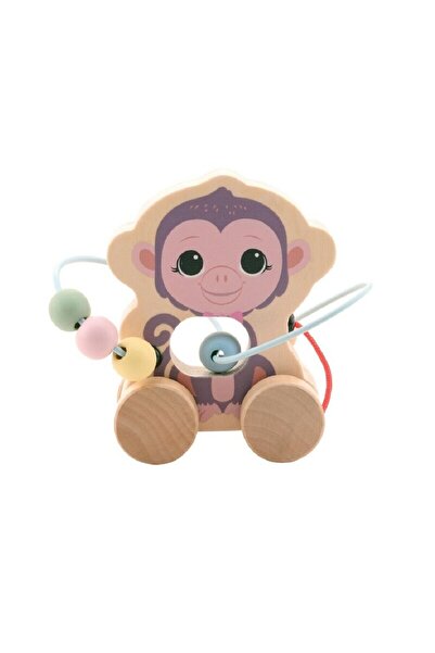 Joueco Jucarie interactiva, Joueco, Maimuta, Din lemn certificat FSC, Cu margele, Sporeste creativitatea