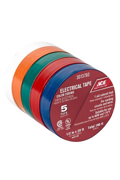 ACE 5-Piece Electrical Tape 1/2 Inch x 20ft