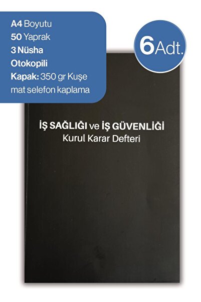 Düvenci 6Pcs Occupational Health and Safety Board Minutes Book