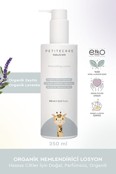 PETITECARE baby&kids Organik Bebek ve Çocuk Nemlendirici Losyon, Parfümsüz, O...