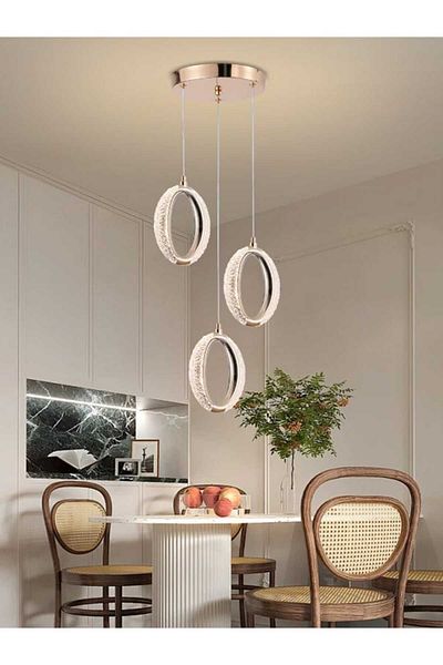 best power Modern LED Chandelier Light 9891 – 21W | 3 Pendant Lamps with 3 Light Modes 180cm Adjustable Cord