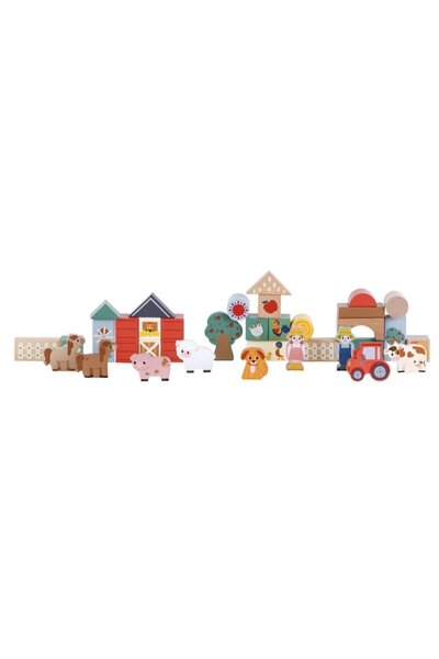 Free2Play Set blocuri constructie, Free2Play, Farm Animals, Contine 36 piese,...