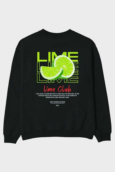 Ankhises Hanorac oversize cu imprimeu Lime pe spate Bărbați Femei Unisex