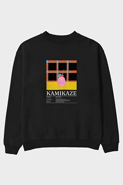 Ankhises Ιαπωνική παντόφλα με στάμπα μπροστά, μαύρο φούτερ oversize, ανδρικό,...