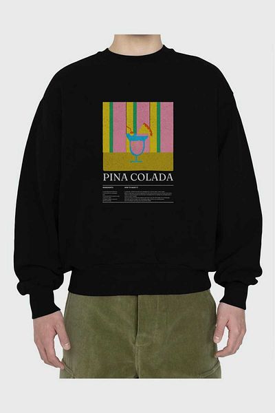 Ankhises Pina Colada Front Printed Oversize Sweatshirt Men Women Unisex