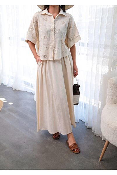 BLUE DAY'S Women's Embroidery Cotton Shirt