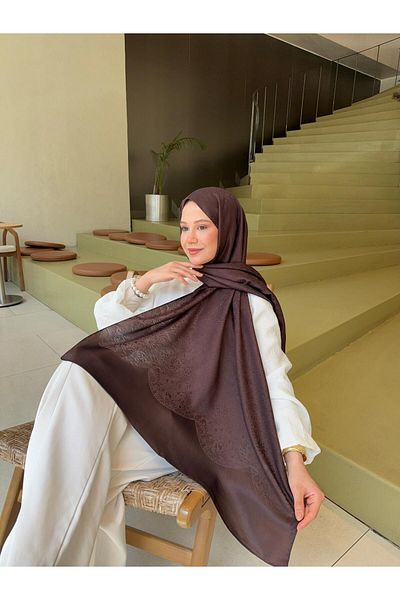 Mira İpek Şal jacquard cu model strălucitor