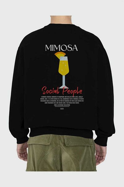 Ankhises Hanorac oversize cu imprimeu pe spate Mimosa Bărbați Femei Unisex