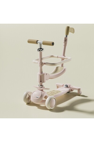 dalip 7-in-1 Foldable Children Scooter-Stroller, Adjustable Handlebar, Pink