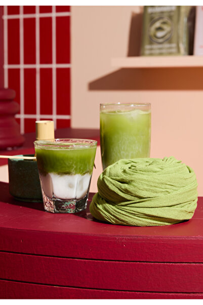 Fresh شال من القطن والكتان ماتشا لاتيه