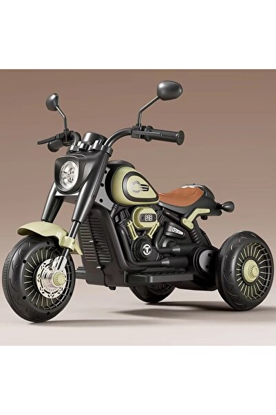 Flippy Dual-Drive Electric Tricycle for Kids, 6V 4.5Ah, Bluetooth, Lights & Sound, Green/Black