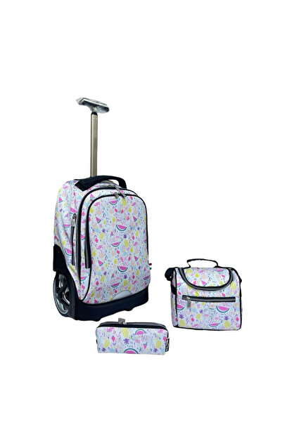 ZippyPack مجموعة مدرسية متدحرجة من 3 قطع، حقيبة ظهر بعجلات مقاس 18 بوصة مع حق...