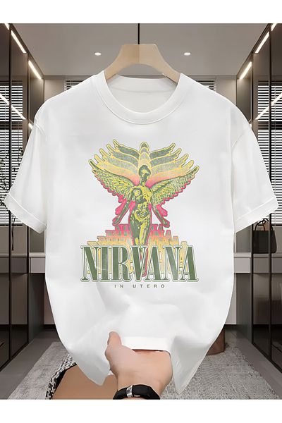 PARUNIV Men's T-shirt, Nirvana Rise, Classic Regular Fit, 100% Cotton, Vegan Approved