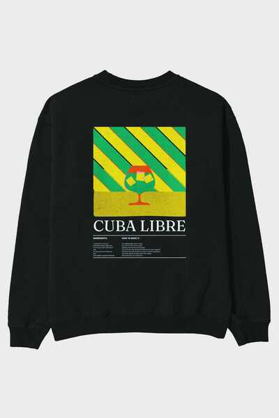 Ankhises سويت شيرت كوبيا ليبير مطبوع من الأمام مقاس كبير للرجال والنساء للجنسين