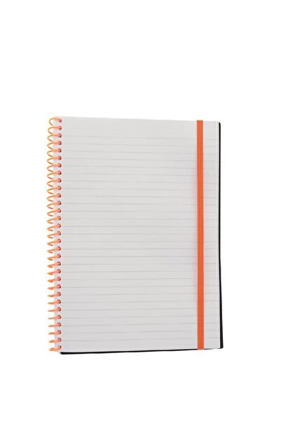 Roco دفتر ملاحظات حلزوني كلاسيكي - غلاف برتقالي مع شريط مطاطي (580 ورقة)
