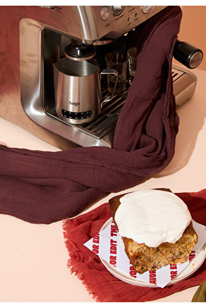 Fresh شال من القطن والكتان سوفليه الشوكولاتة