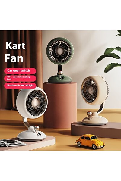 Generic مروحة طاولة محمولة قابلة لإعادة الشحن عبر USB بقوة 3600 مللي أمبير في الساعة بتصميم 2025 مزودة بإضاءة LED تلقائية