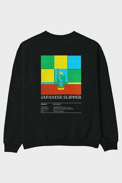 Ankhises Japanese Slipper Front Printed Oversize Sweatshirt Men Women Unisex
