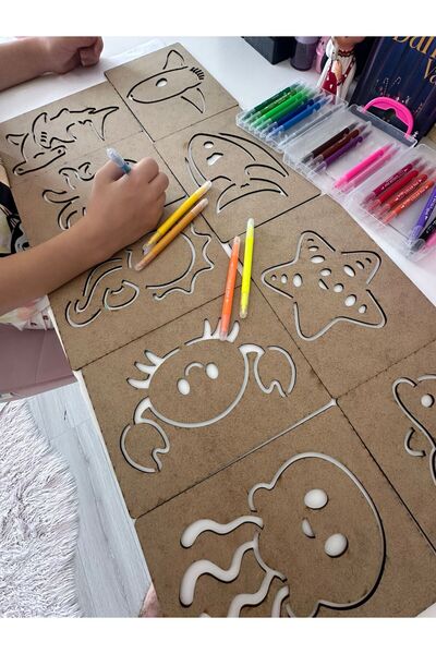 woodhomeworks El Kası Geliştirme Ve Çizgi Ve Şekil Çalışmaları deniz canlıları