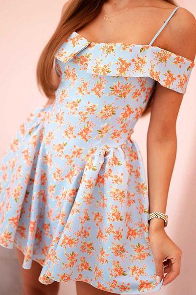 Andress Boutique Rochie mini Maria, Albastru, cu imprimeu floral